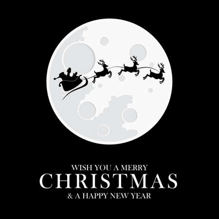 Merry Christmas with Santa Claus sleighのイラスト素材