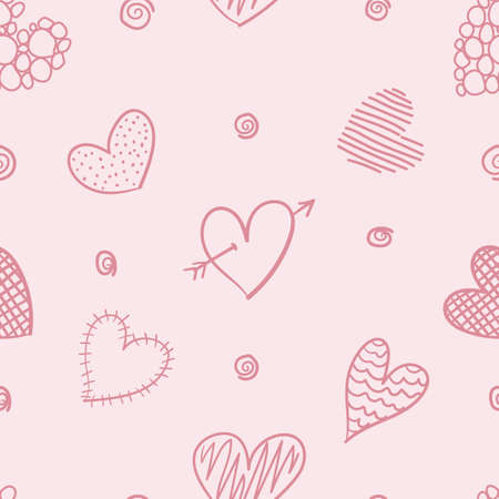 Pink heart seamless pattern backgroundのイラスト素材
