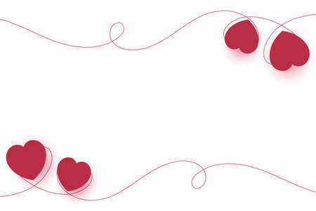 Paper art style valentines day background with heart illustrationのイラスト素材