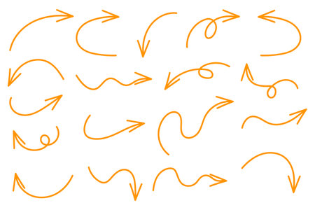 Hand drawn arrow doodle collectionのイラスト素材