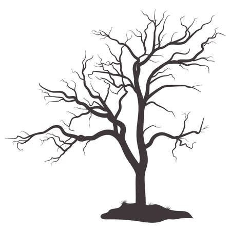 Scary dead tree silhouette imageのイラスト素材