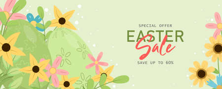 Easter sale horizontal banner templateのイラスト素材