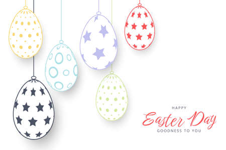 Happy easter background in paper styleのイラスト素材