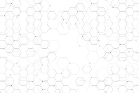 White abstract background with hexagon patternのイラスト素材