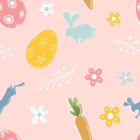 Cute seamless easter pattern backgroundのイラスト素材