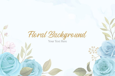 Beautiful floral background with blue flowersのイラスト素材