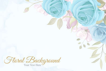 Beautiful floral background with blue flowersのイラスト素材