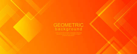 Minimal geometric background with dynamic square design in orange gradient colorのイラスト素材