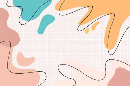 Modern colorful pastel gradient abstract shapes on memphis style backgroundのイラスト素材