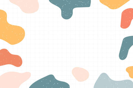 Modern colorful pastel gradient abstract shapes on memphis style backgroundのイラスト素材