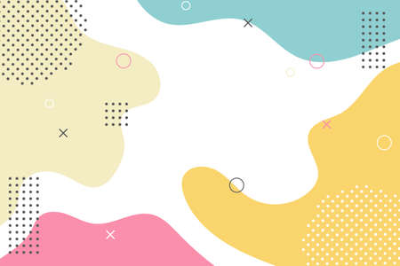Modern colorful pastel gradient abstract shapes on memphis style backgroundのイラスト素材