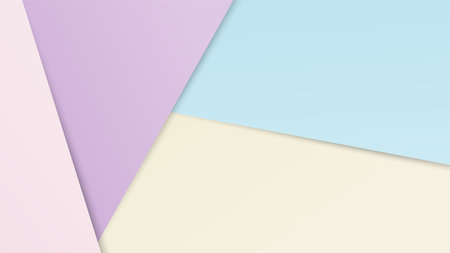 Colored paper background with geometric shapes in pastel yellow, pink, and blue coloursのイラスト素材