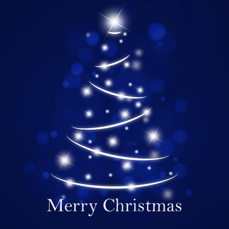 Christmas card with christmas tree illustrationのイラスト素材