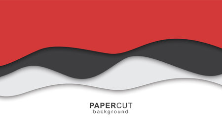Abstract paper cut background with wavy designのイラスト素材