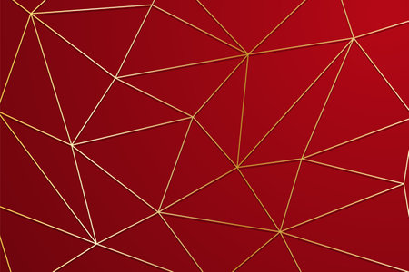 Elegant gold lines on red backgroundのイラスト素材