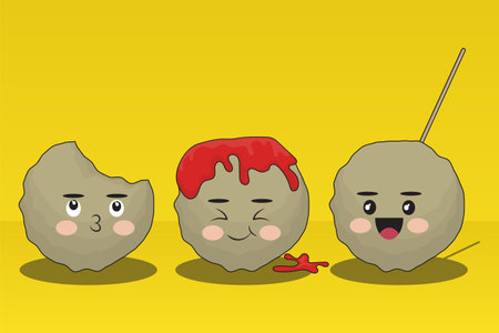 Delicious meatball illustration in vector designのイラスト素材