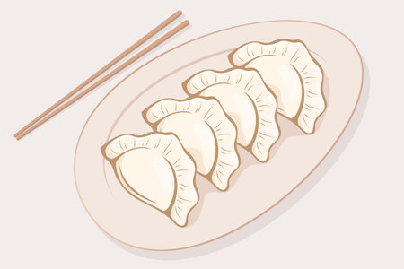 Chinese food vector illustration in flat designのイラスト素材