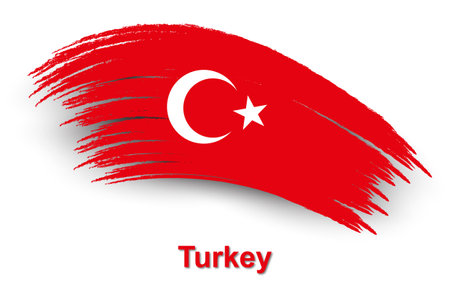 Flag of Turkey in the form of a brush stroke. Vector illustrationのイラスト素材