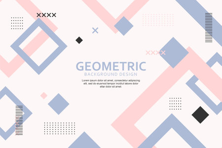 Colorful geometric background with flat shapes designのイラスト素材
