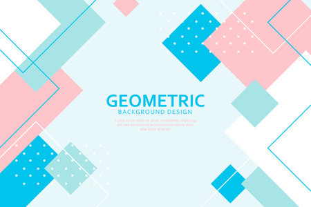 Colorful geometric background with flat shapes designのイラスト素材