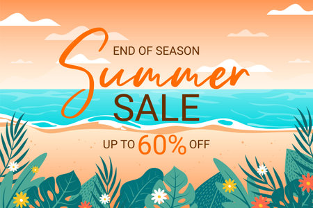 End of summer sale background in vector designのイラスト素材