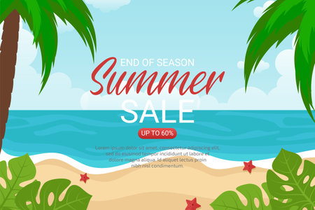 End of summer sale background in vector designのイラスト素材