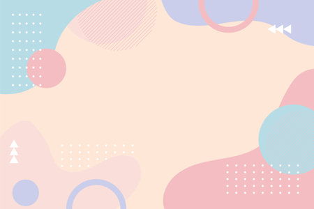 Hand drawn abstract background of various memphis shapes and elementsのイラスト素材