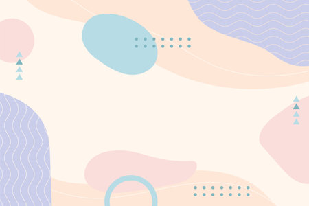 Hand drawn abstract background of various memphis shapes and elementsのイラスト素材