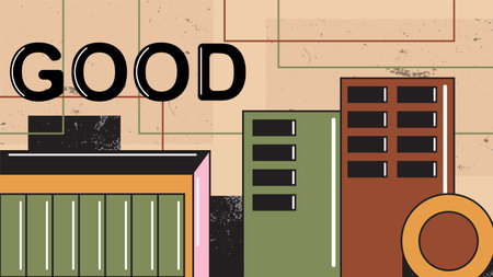 Bold aesthetic retro vintage background. Vector illustration of abstract geometric figures.のイラスト素材