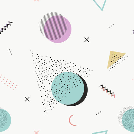 Soft colored memphis pattern designのイラスト素材