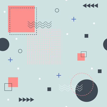 Soft colored memphis pattern designのイラスト素材