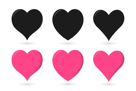 Collection of hand drawn heartsのイラスト素材