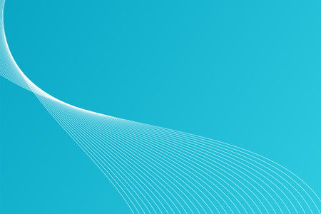 Blue background with wavy line elementsのイラスト素材