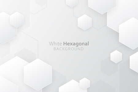 3d gradient white hexagonal backgroundのイラスト素材