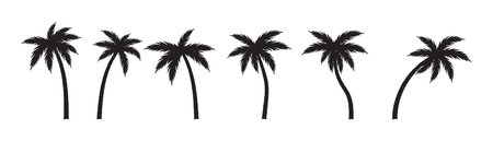 Groovy boho silhouette palm tree illustrationのイラスト素材