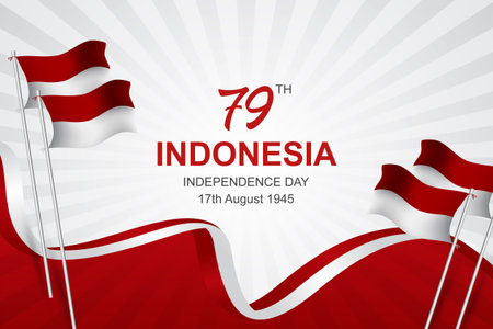 Illustration of Indonesian independence day celebrationのイラスト素材