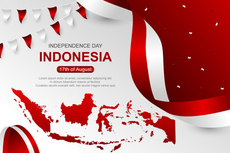 Illustration of Indonesian independence day celebrationのイラスト素材