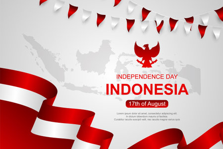 Illustration of Indonesian independence day celebrationのイラスト素材