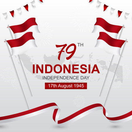 Illustration of Indonesian independence day celebrationのイラスト素材
