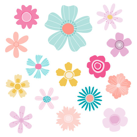 Set of hand drawn floral illustrationsのイラスト素材
