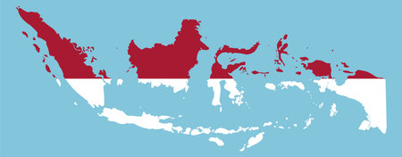 Vector illustration of Indonesia map with its islandsのイラスト素材