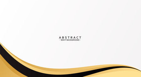 Abstract black gold wavy style for business backgroundのイラスト素材