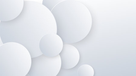 Abstract white circle background with 3d designのイラスト素材