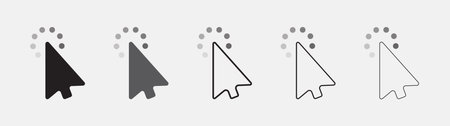 Collection of arrow pointer, cursor icon, click or press cursor in flat design.のイラスト素材