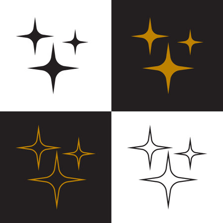 Collection of star icon vector illustrations in modern simple flat styleのイラスト素材