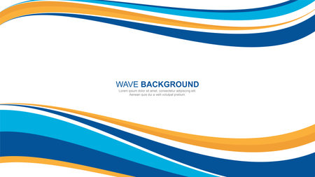 Vibrant blue and orange wave abstract designのイラスト素材