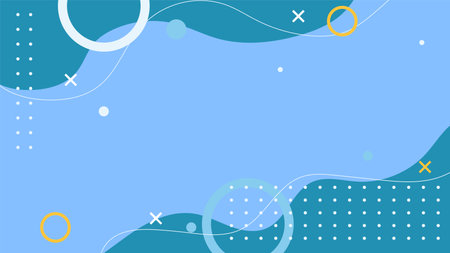 Blue memphis style abstract backgroundのイラスト素材