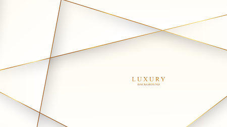 Abstract golden geometric lines on white backgroundのイラスト素材