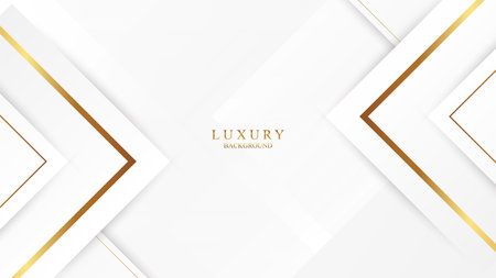 Minimalist white background with elegant 3d golden style ornamentsのイラスト素材