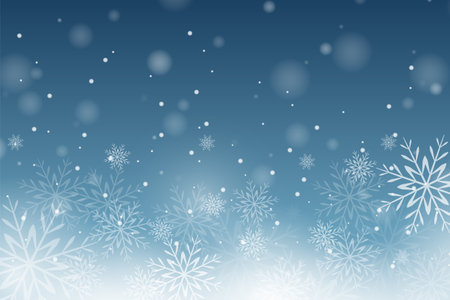 Snowflake and bokeh Christmas background design with light effect vector illustrationのイラスト素材